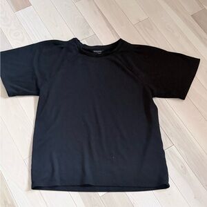 Banana Republic Black Puff Sleeve Cotton T-Shirt – Size S